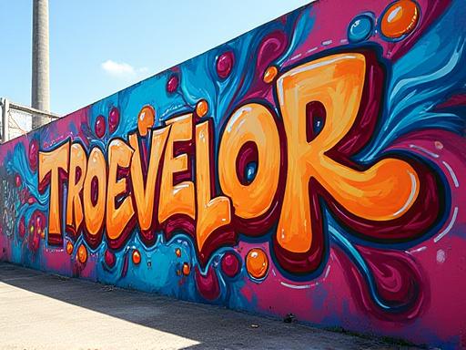 A vibrant street art piece created with Niji Enogu acrylic paints.